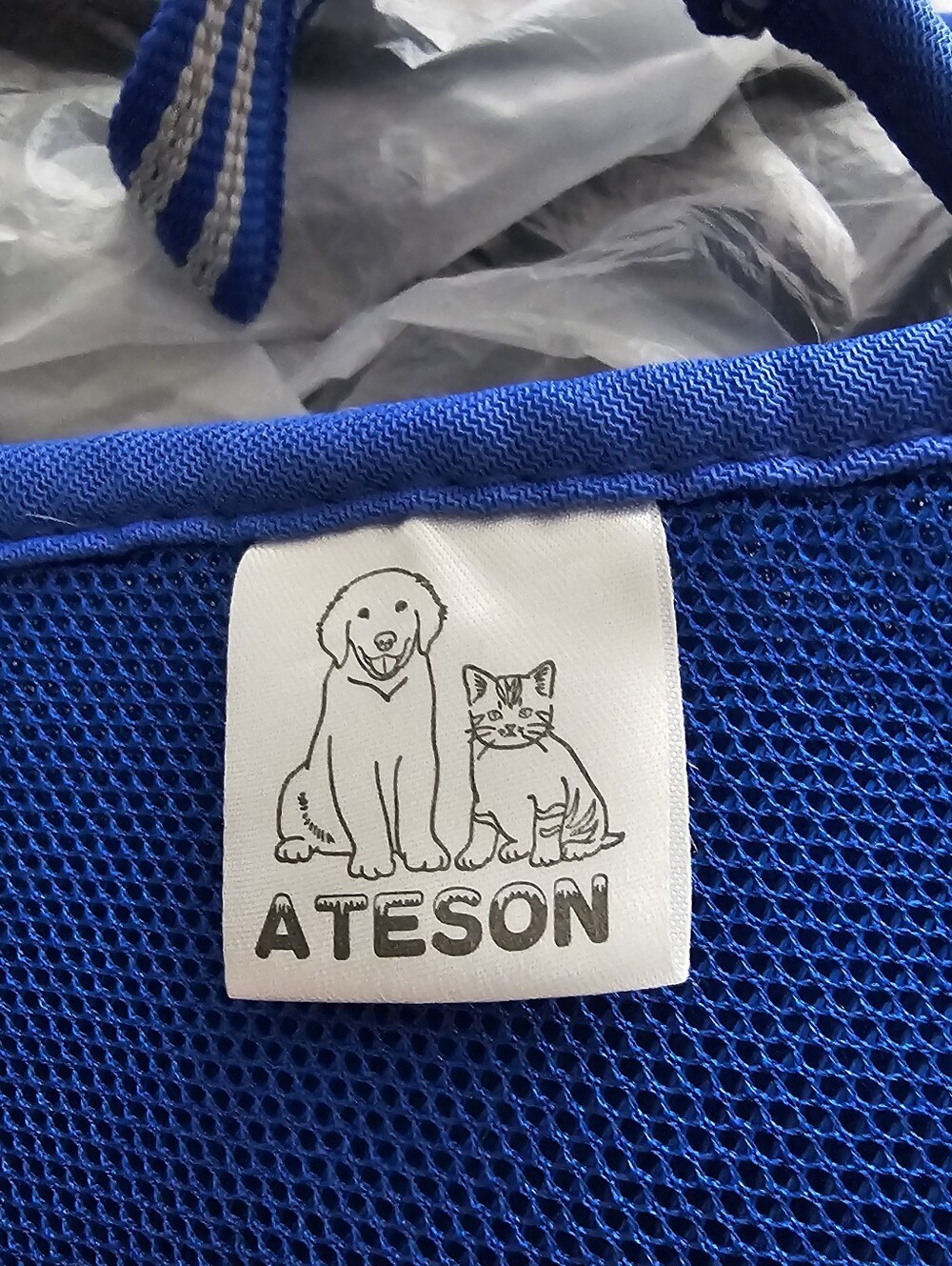 Ateson Blue Mesh Pet Grooming Bathing Sling